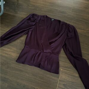 Elegant Purple Wrap Top